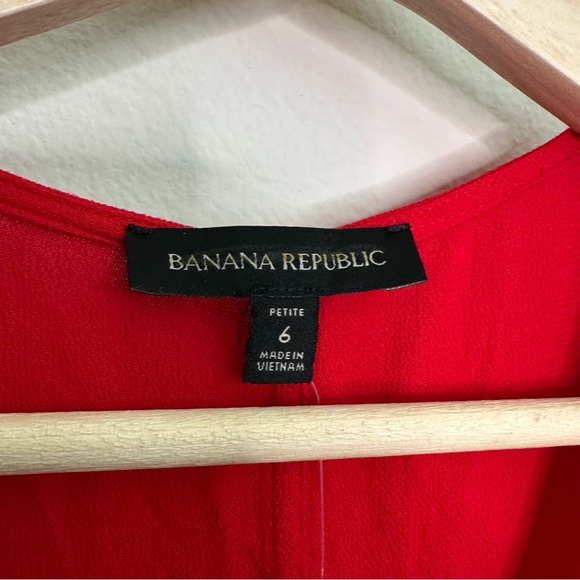 NWT Banana Republic Handkerchief-Hem Wrap Dress in Ultra Red Size 6P | Petite - Picture 5 of 7